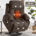 Brown PU Leather Power Lift Recliner Chair with Massage and Heating K36722