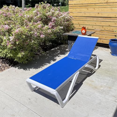 Adjustable Aluminum Outdoor Chaise Lounge with Table H282713