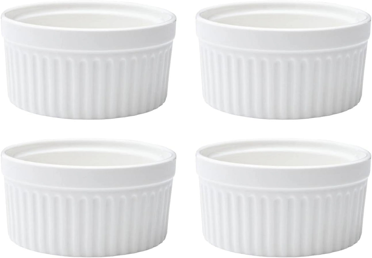 White Set Of 4 Porcelain Ramekins M915
