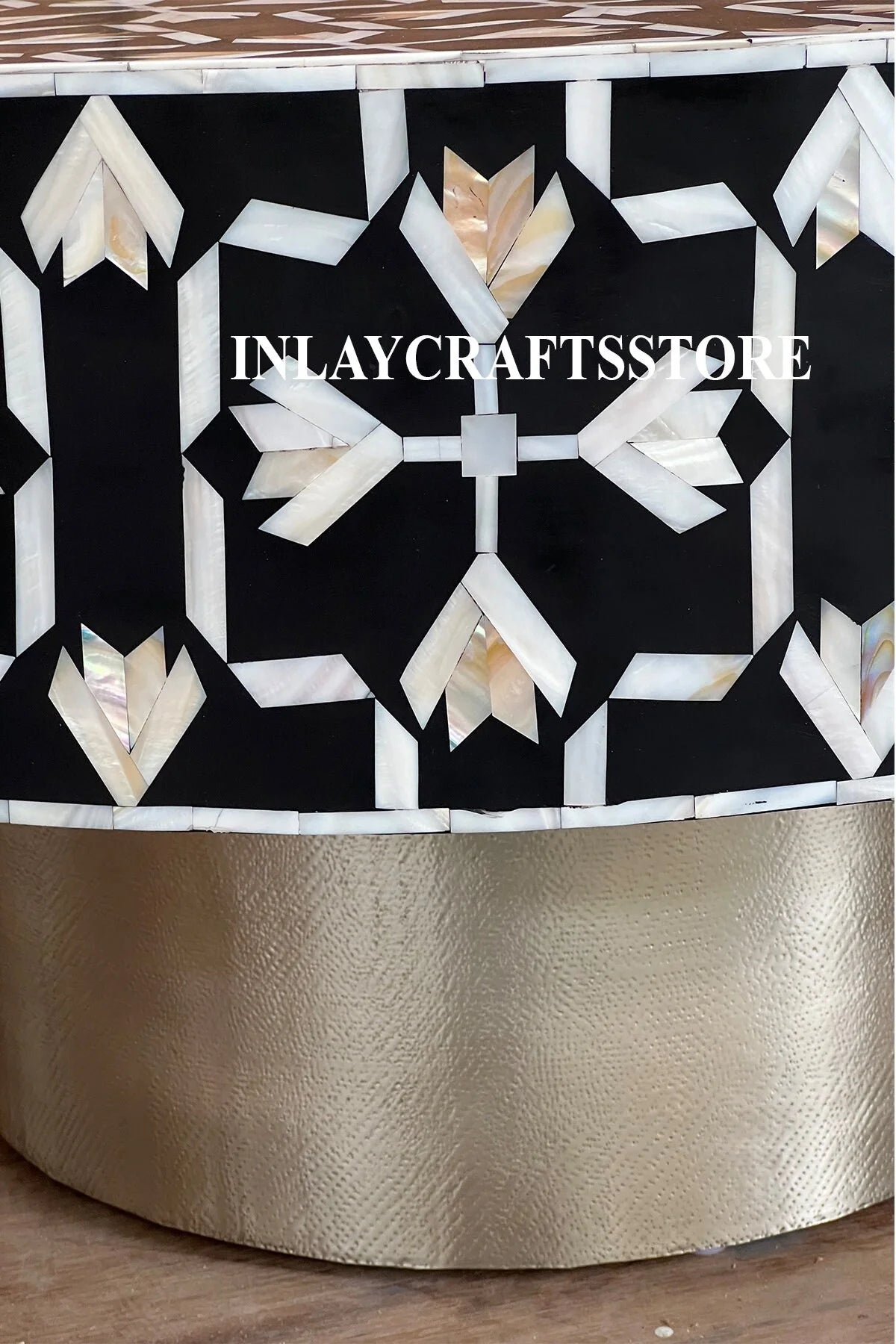 Black Mother of Pearl Round Coffee Table P489010