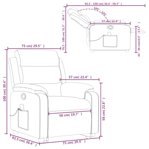 Dark Gray Velvet Power Lift Massage Recliner Armchair with USB N1562