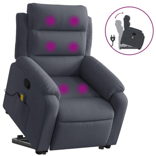 Dark Gray Velvet Power Lift Massage Recliner Armchair with USB N1562