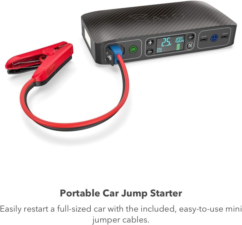 Portable Emergency Power Kit with Tire Pump and Car Jump Starter M262