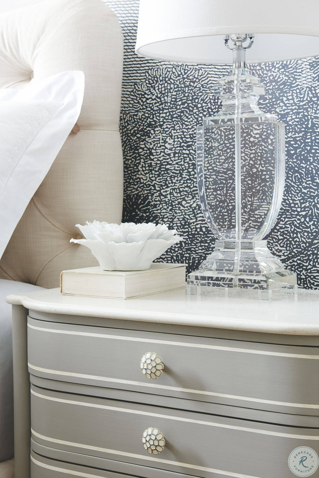 Gray Four Drawer Nightstand G2173