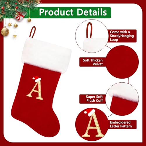 20 Inches Red Velvet Christmas Stockings I982