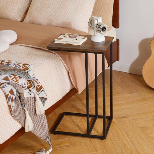 C Shaped Faux Marble Side Table Set of 2 O227