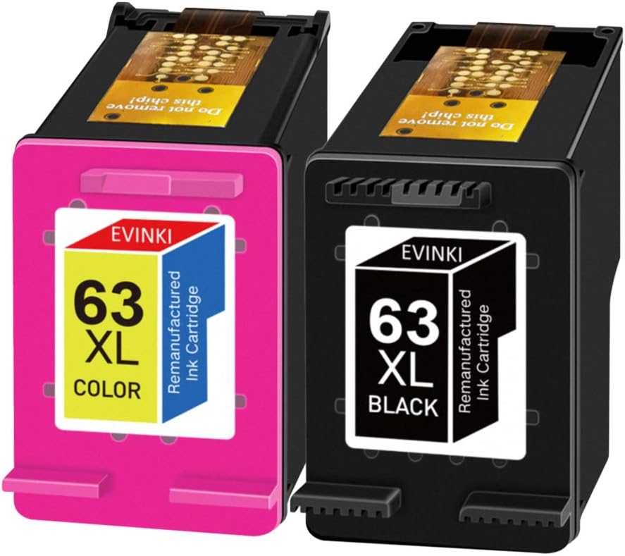 63XL Black and Color Ink Cartridge Combo Pack of 2 E933