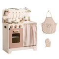 Cream Wooden Kids Kitchen Playset with Apron and Gloves T9795