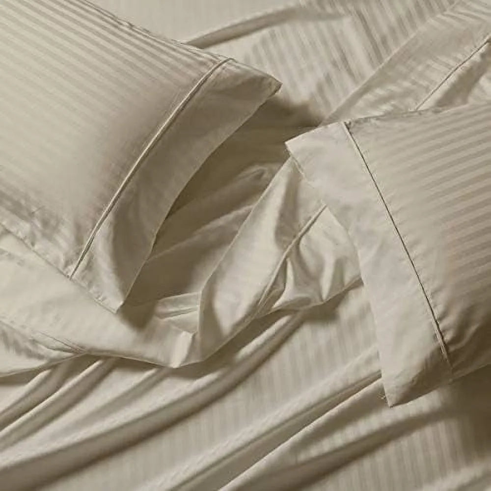 Ivory Cotton Blend 3PC Twin Extra Long XL Bed Sheets Set D364