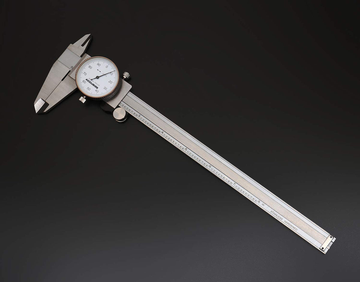 0-8'' by 0.001'' Precision Dial Caliper, Stainless Steel H601