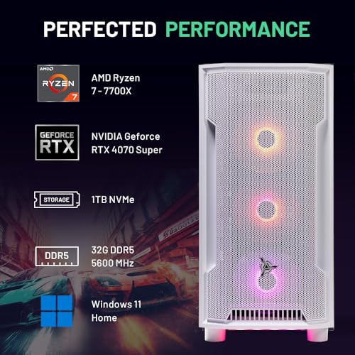 Ryzen 7 7700X RTX 4070 Super 12GB 1TB SSD 32GB DDR5 RAM Gaming PC Desktop L6319