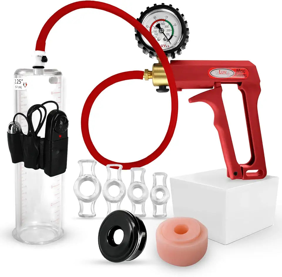Vibrating Penis Pump with Gauge and Silicone Hose P950668
