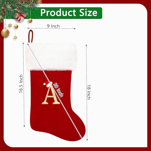 20 Inches Red Velvet Christmas Stockings I982