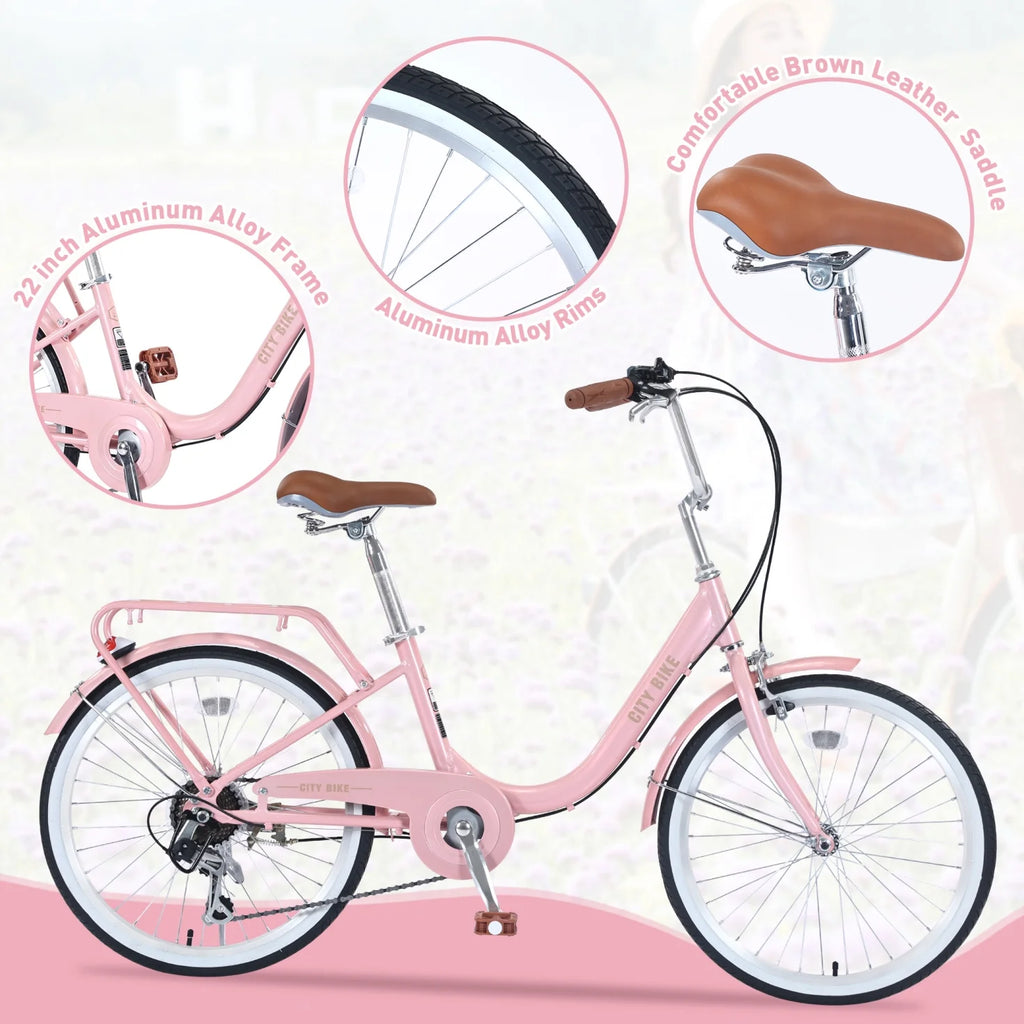 22 Inch 7 Speed Aluminium Alloy Girls Bike V716
