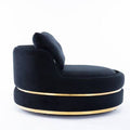 Black Velvet Swivel Barrel Chair M58505