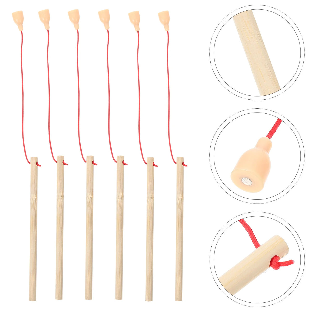 5Pcs Wooden Magnetic Fishing Poles Toys S22954