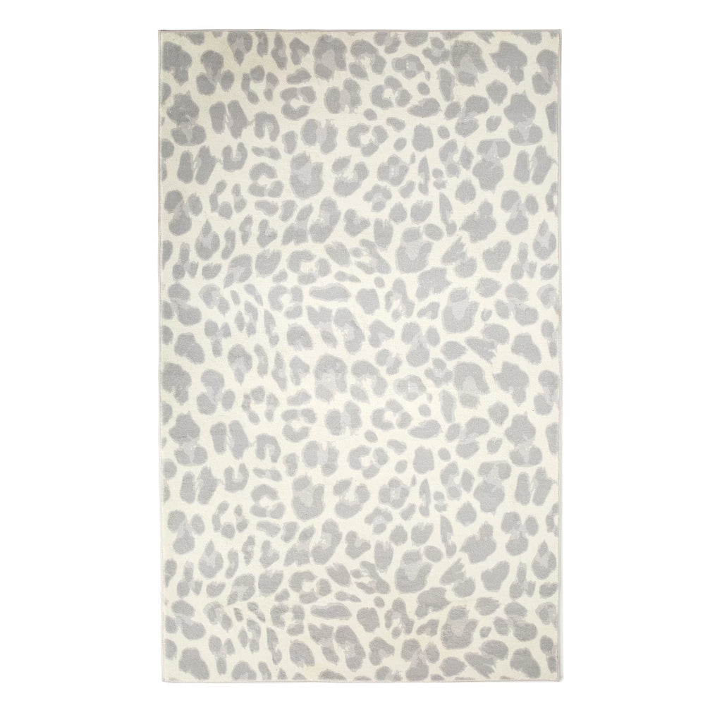 Grey and Cream Leopard 5 x 7 Rug T472