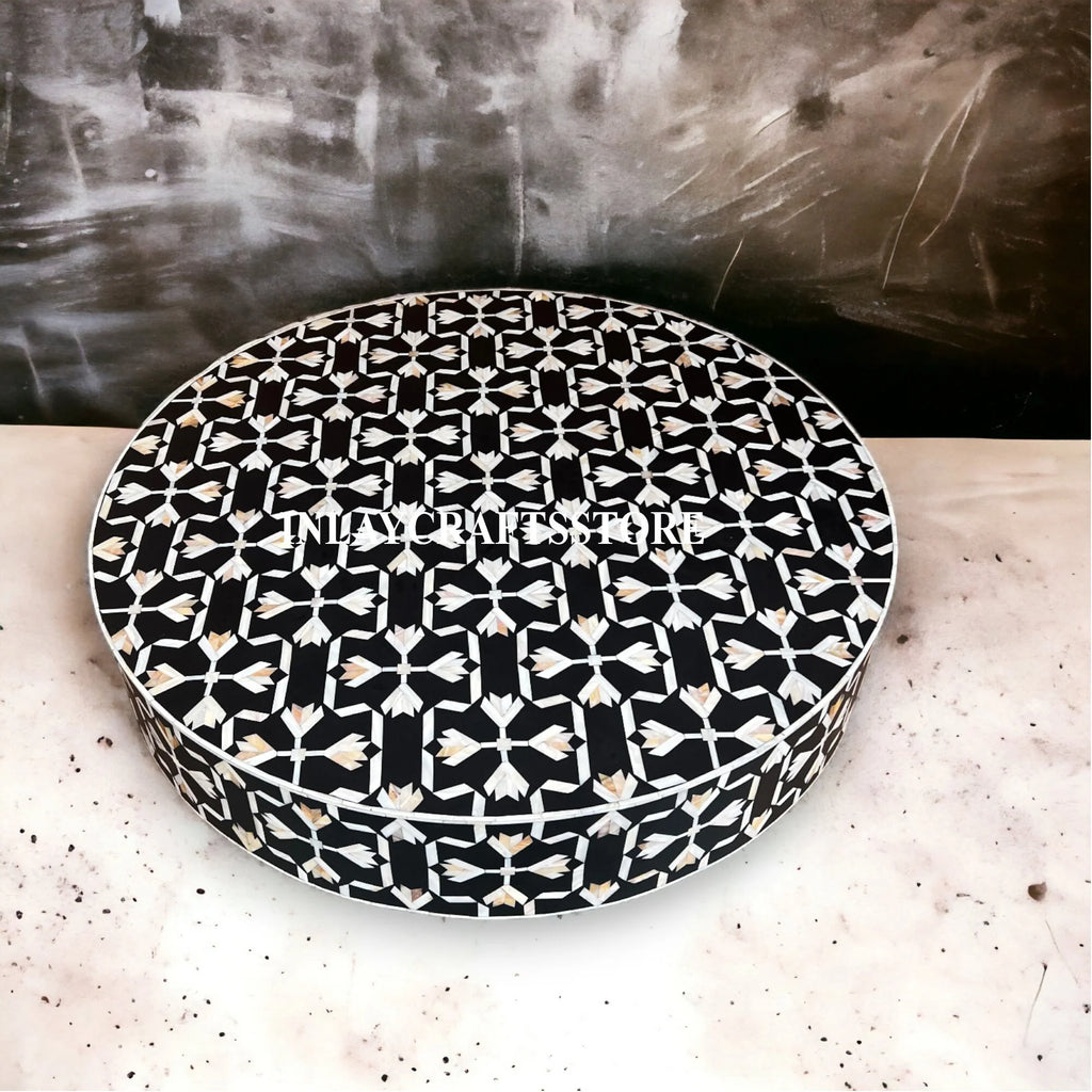 Black Mother of Pearl Round Coffee Table P489010