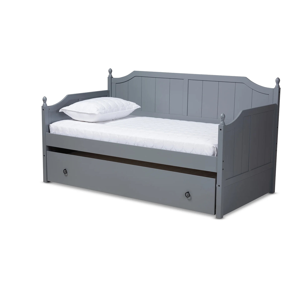 Grey Wood Twin Daybed with Trundle A408