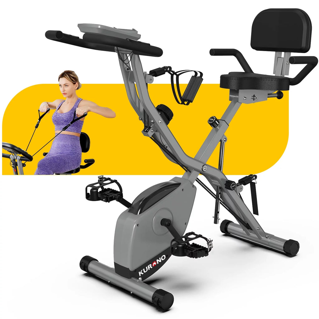 Folding Indoor Cycling Bike 330LB Capacity Magnetic Resistance K9041