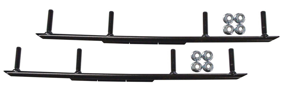 Black XT Snowmobile Skis with 10" Round Bars Complete Kit F6059
