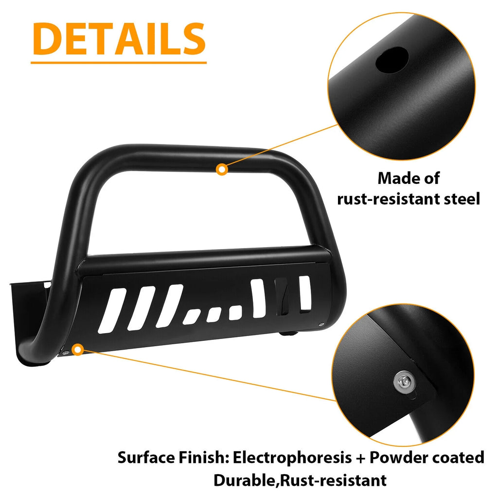 Black 3" Bull Bar Bumper Grille Guard R233