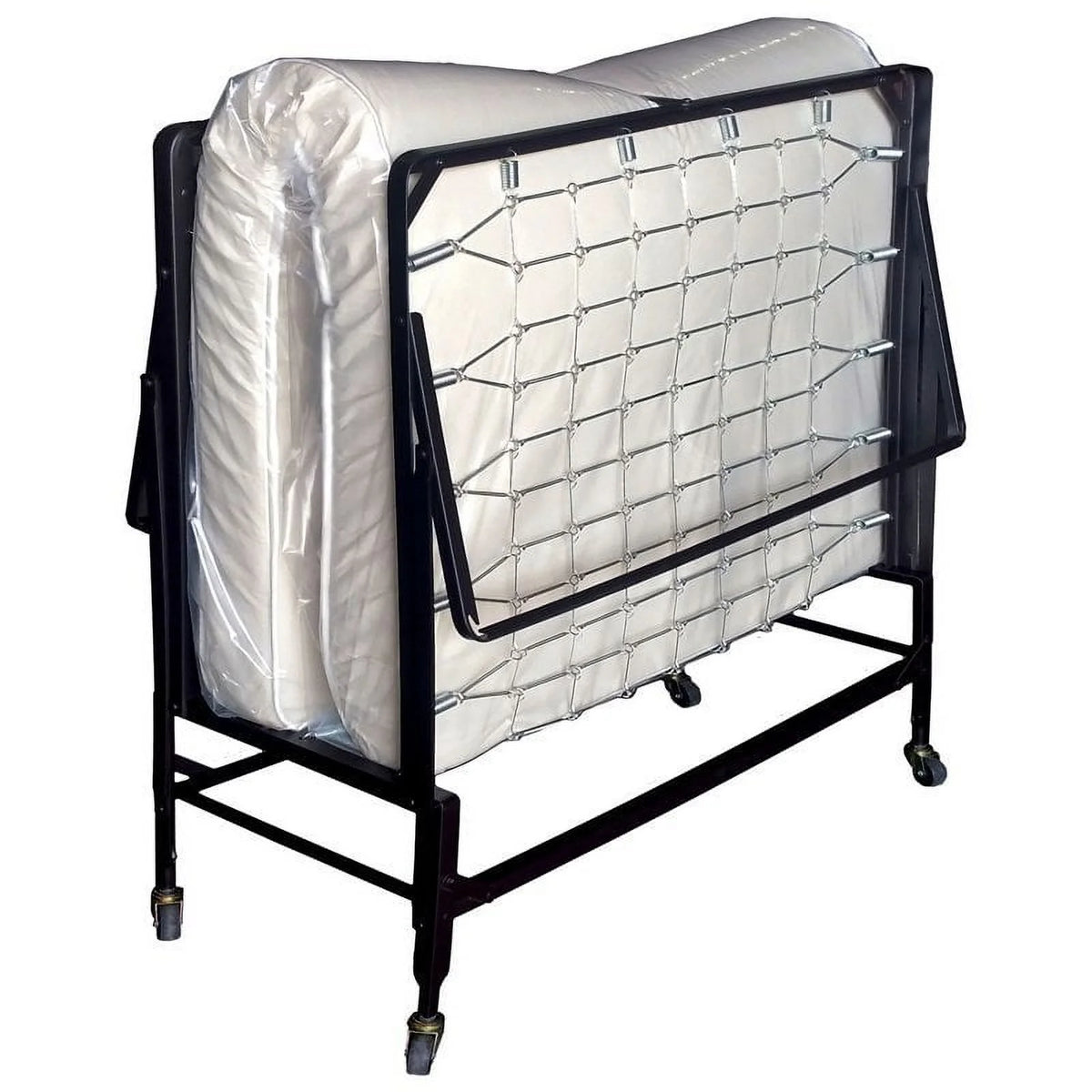Black Metal Rollaway Bed Frame with Mattress H755631