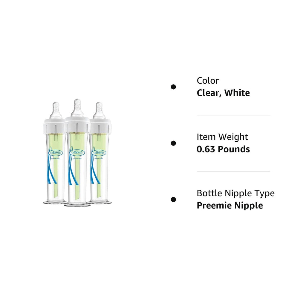 60cc Baby Bottle System with Preemie Nipple, 3 Count E992543