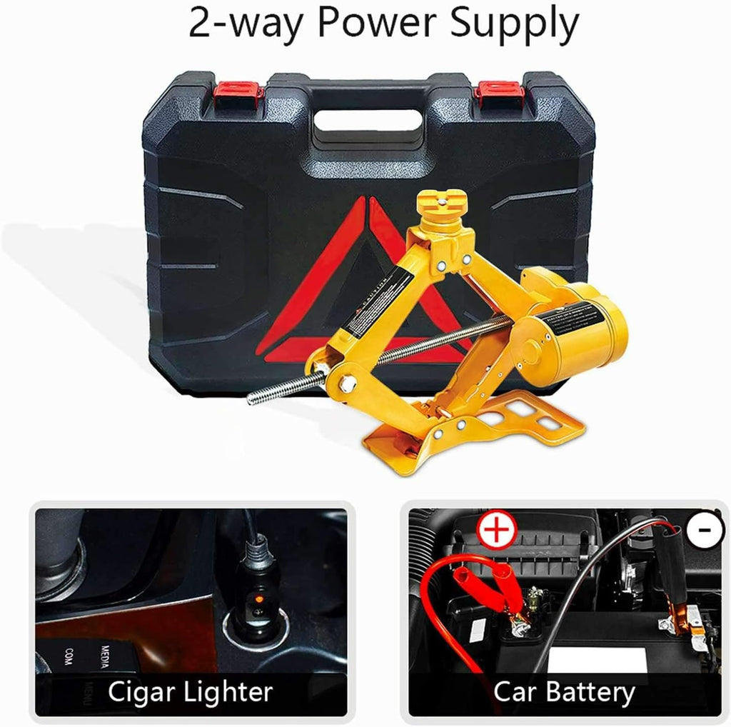 2 Ton 12V Electric Scissor Jack with Storage Box, Pack of 2 G149