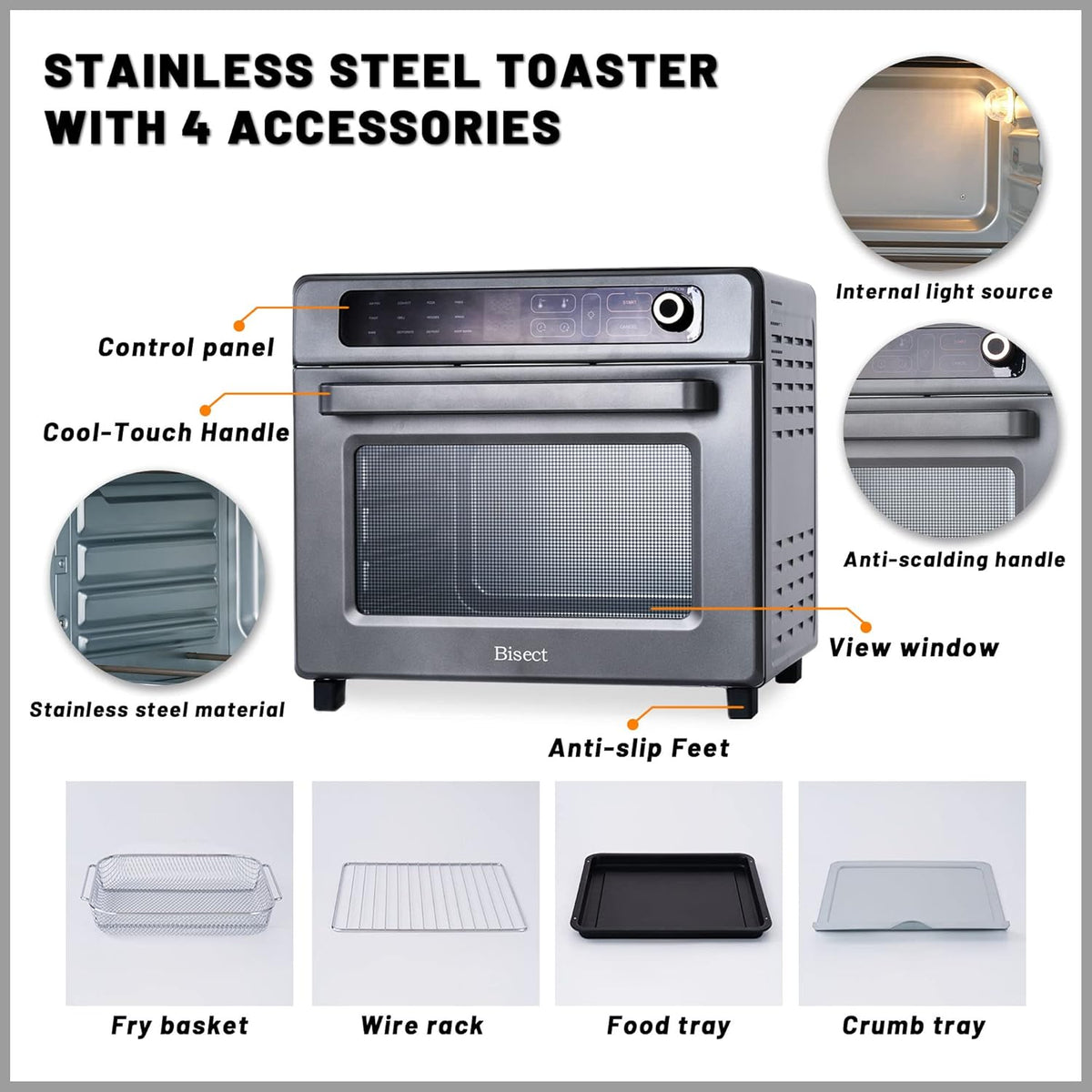 12-in-1 25QT Stainless Steel Air Fryer Toaster Oven W821