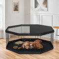 8 Panels Foldable Metal Dog Exercise Pen with Top Cover and Bottom Pad R36156