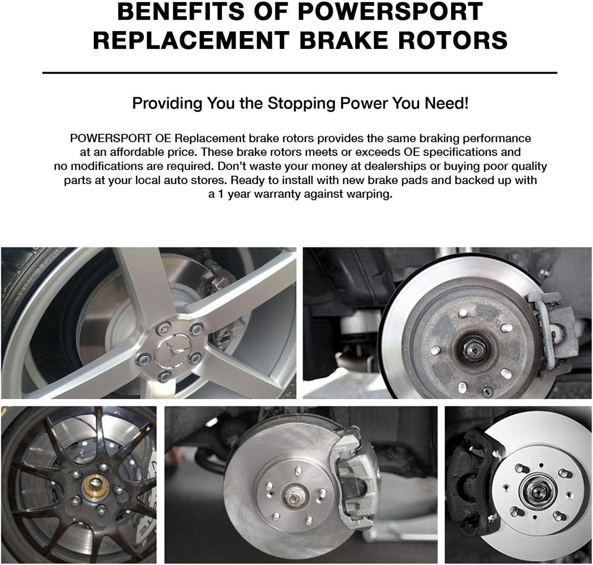 Front Rear Brakes and Rotors Kit Semi Metallic Brake Pads X8174