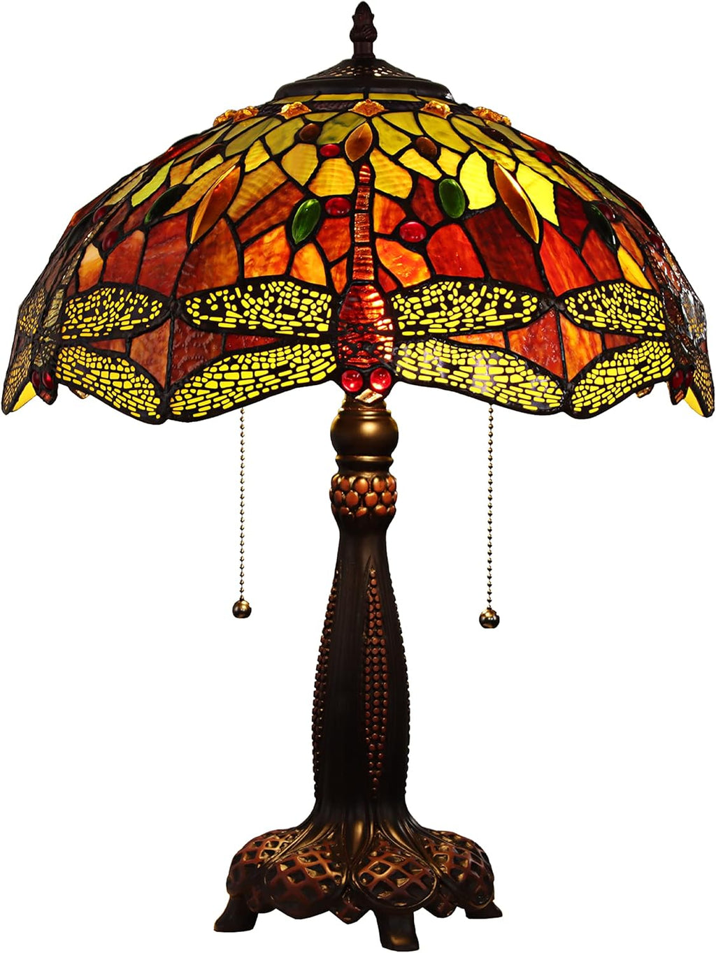 Tiffany-Style 2 Light Dragonfly Table Lamp 16" Shade F579449