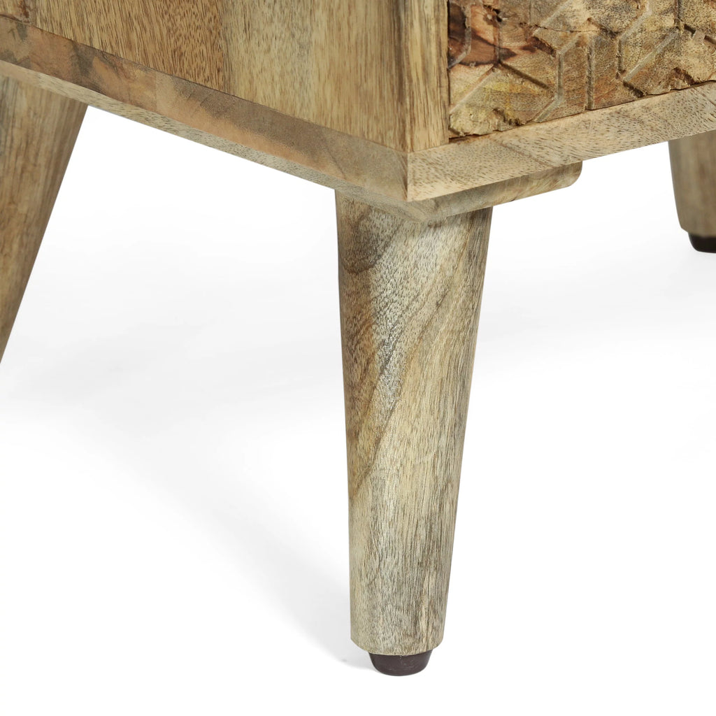 Handmade Mango Wood 3 Drawer Nightstand M688