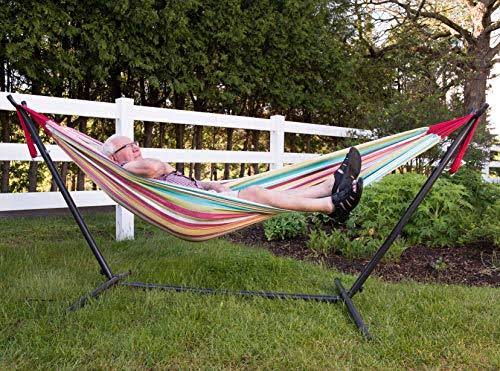 Double Cotton Hammock with Steel Stand F579514