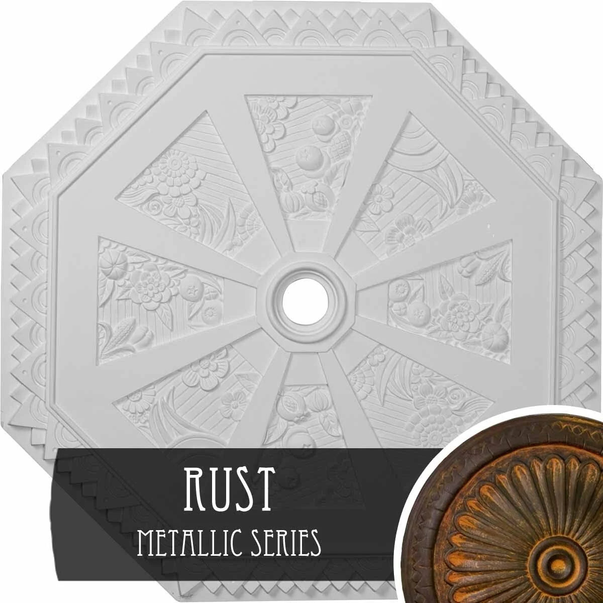 29 1/8x22OD x 2 1/4x22ID x 1 1/8x22P Spring Octagonal Ceiling Medallion W769152