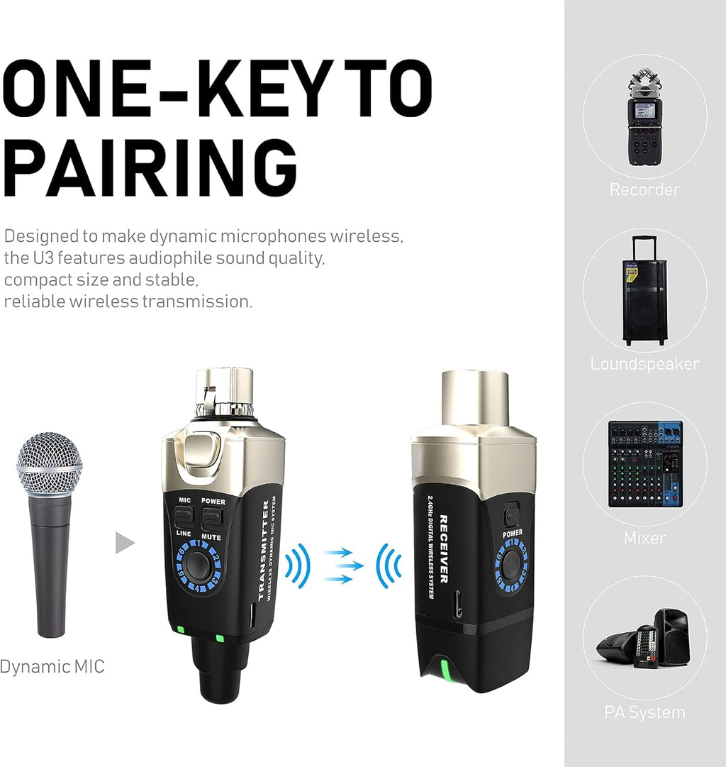 Wireless XLR Microphone System F668