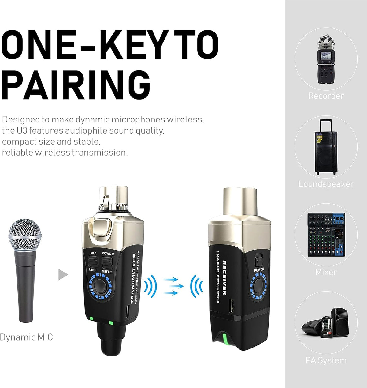 Wireless XLR Microphone System F668