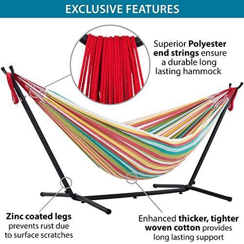 Double Cotton Hammock with Steel Stand F579514