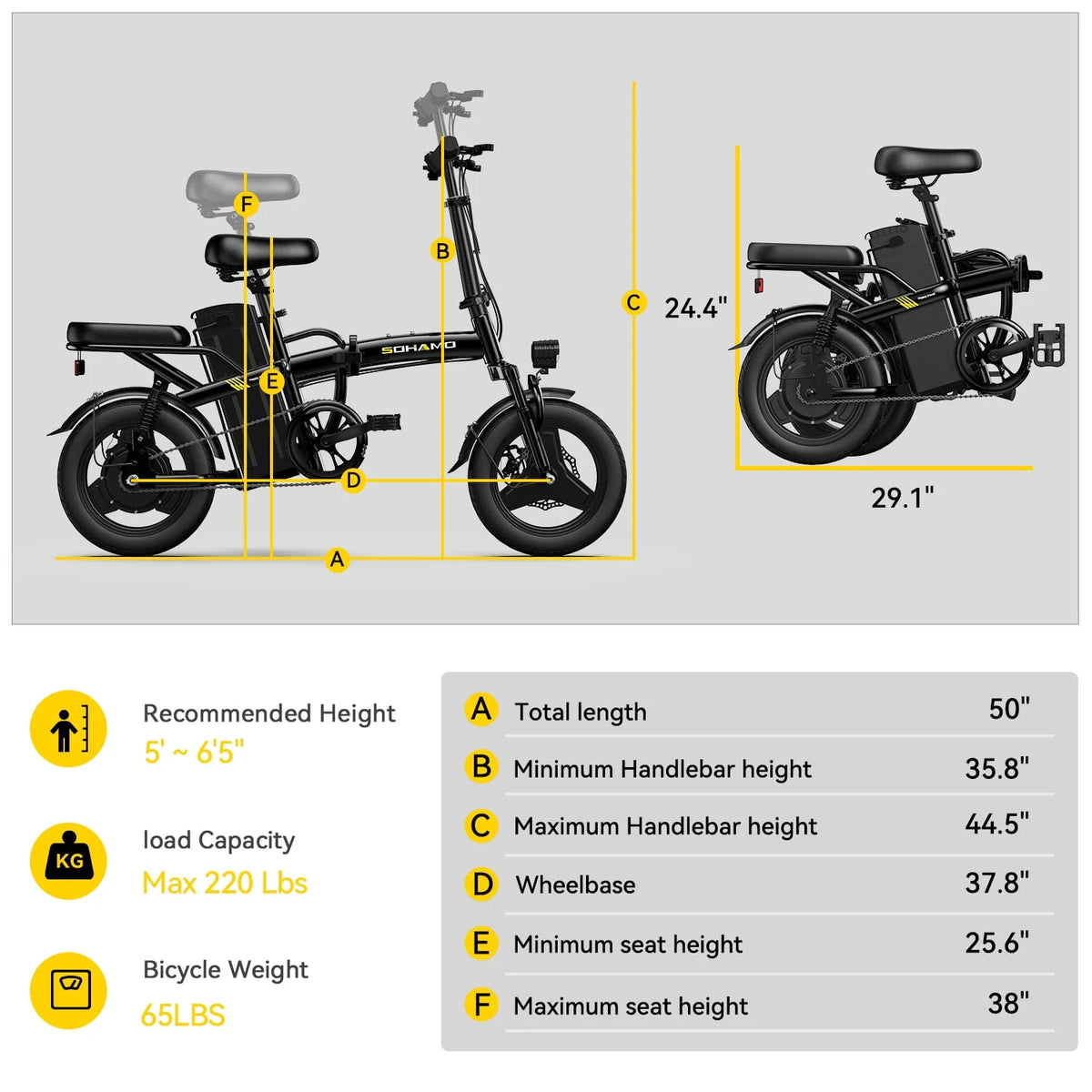 Folding Electric Bike 400W 48V 13Ah A27984