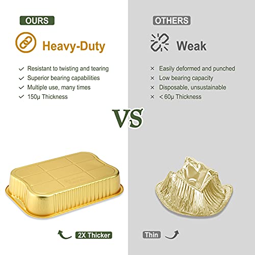5 Pack Heavy Duty Aluminum Foil Pans with Lids W848431