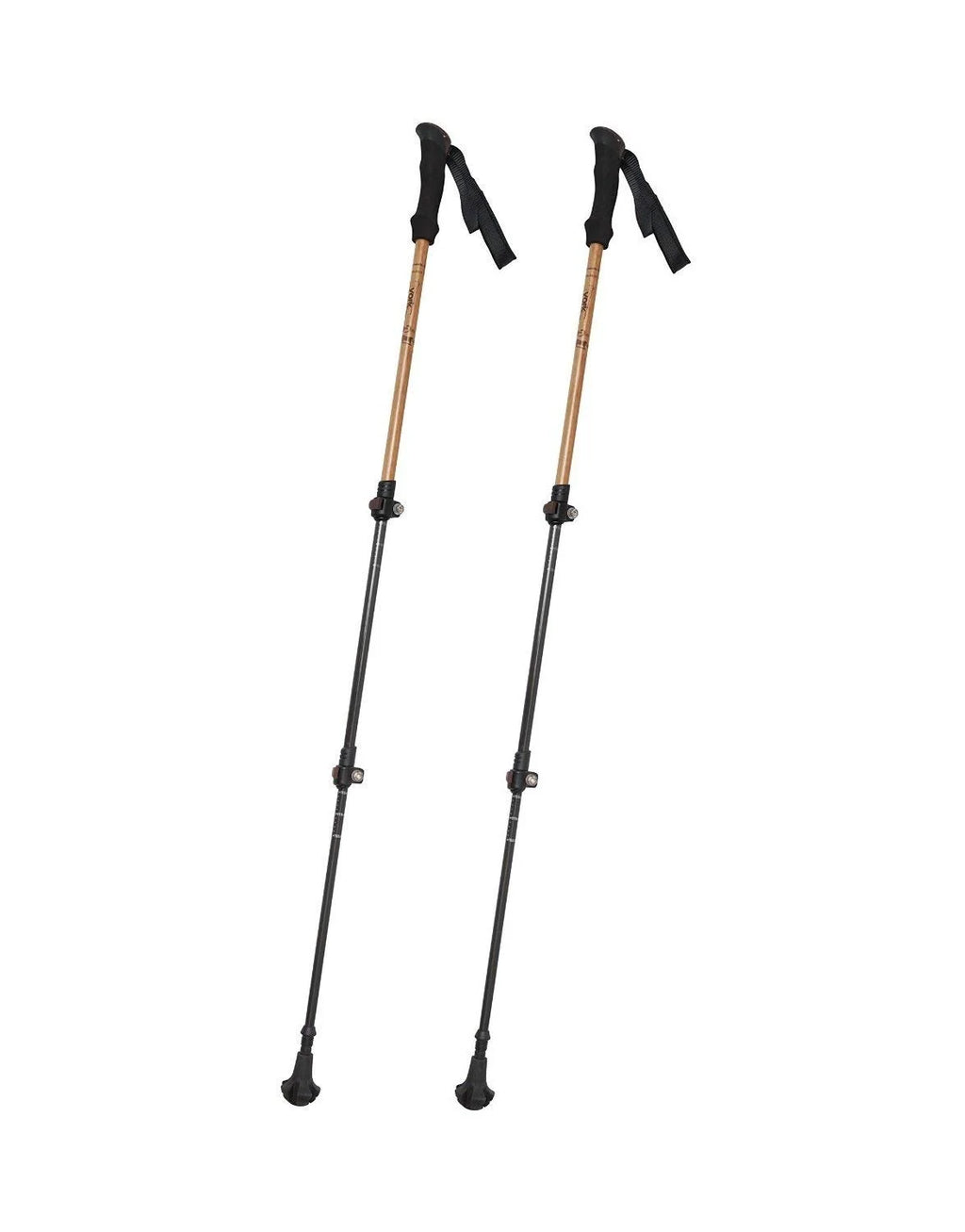 Bamboo & Carbon Fiber Walking Poles - 2 Pack - 6.8 oz Ultralight Collapsible Hiking Poles U54030