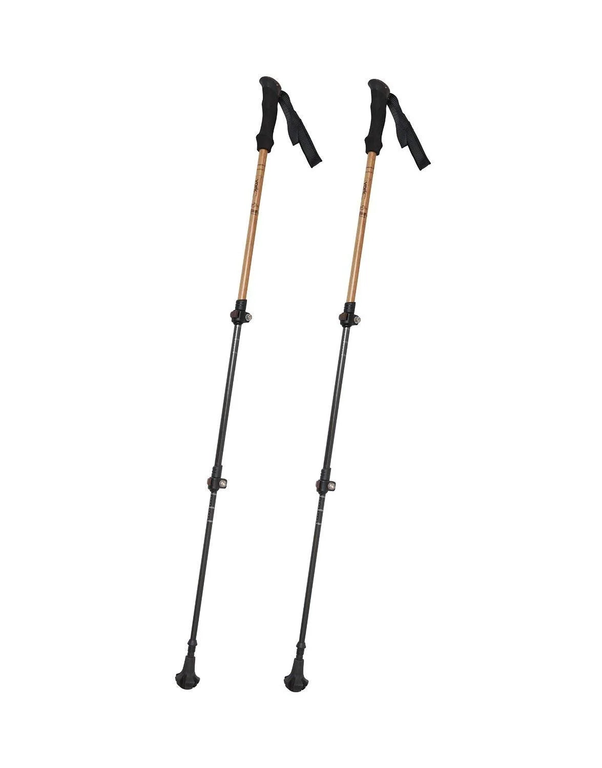 Bamboo & Carbon Fiber Walking Poles - 2 Pack - 6.8 oz Ultralight Collapsible Hiking Poles U54030