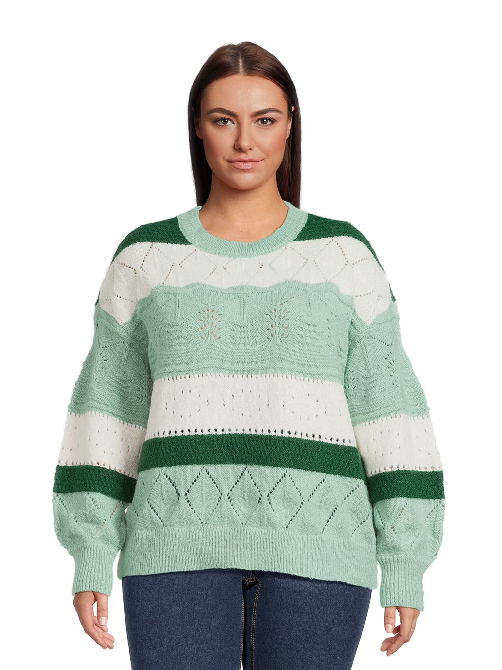 Lightweight Pointelle Pullover Sweater X495