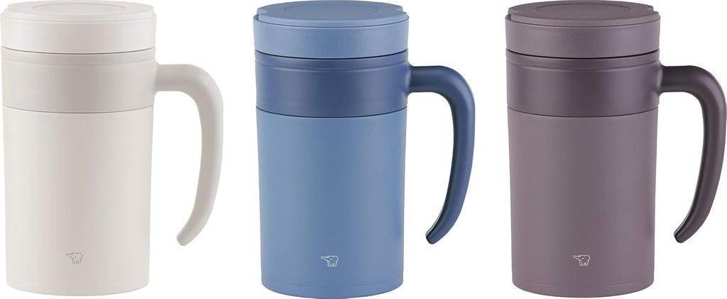 Off White 16-Ounce Stainless Tea Tumbler with Handle W9470