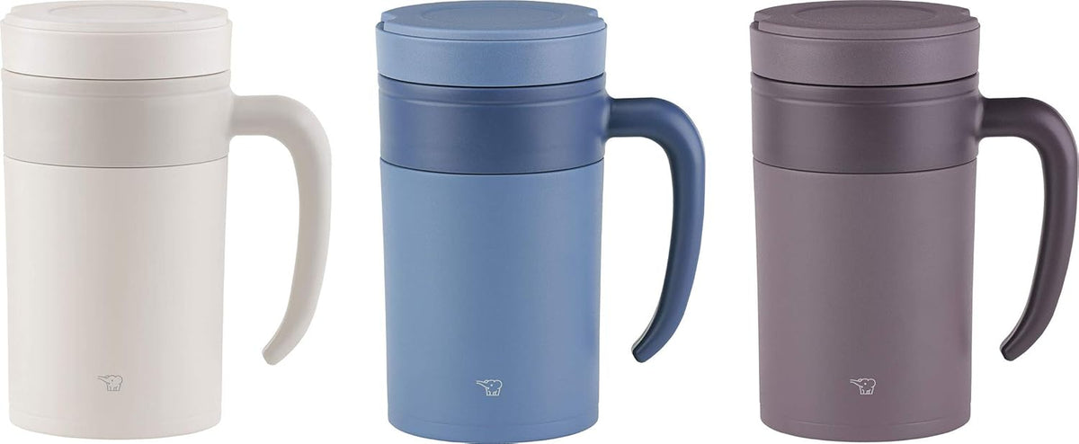 Off White 16-Ounce Stainless Tea Tumbler with Handle W9470