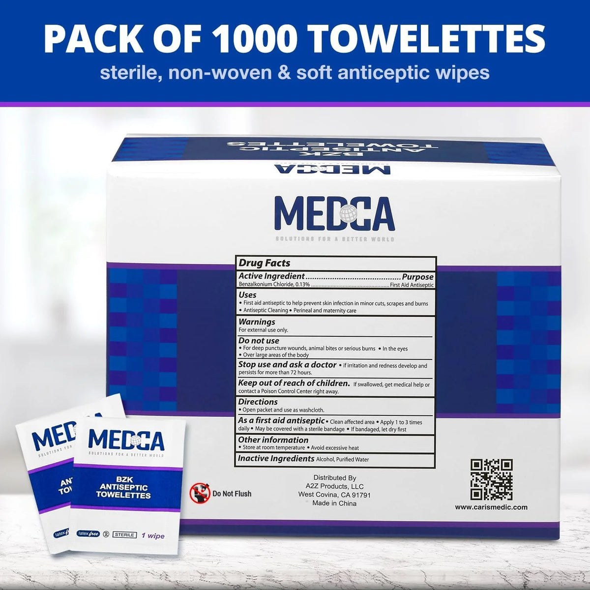BZK Wipes Pack of 1000 H4182