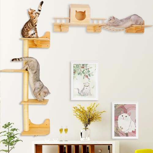 Cat Wall Shelves with 3 Steps H2940