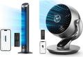 90° Oscillating Quiet Bladeless Tower Fan and 13" Table Fan Bundle with Remote R198