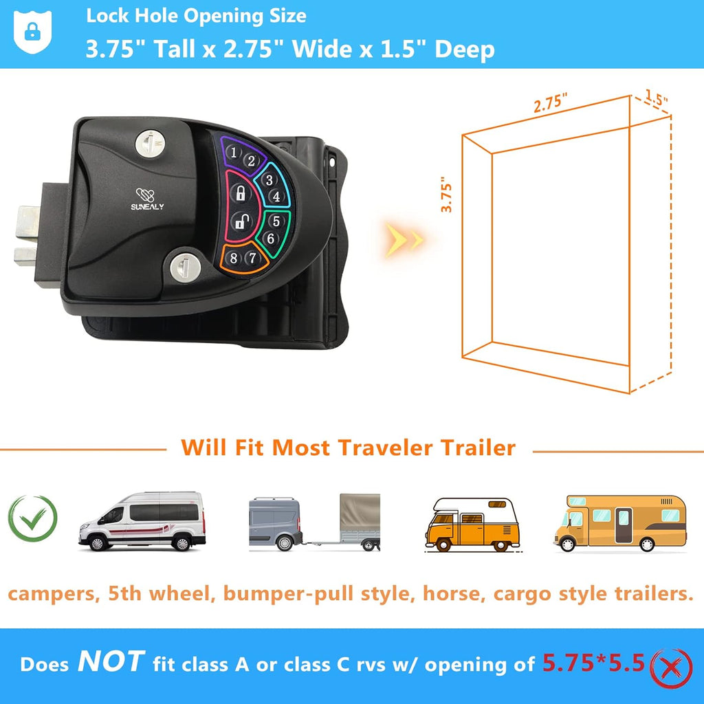 RV Keyless Entry Door Lock with Backlit Keypad D513543